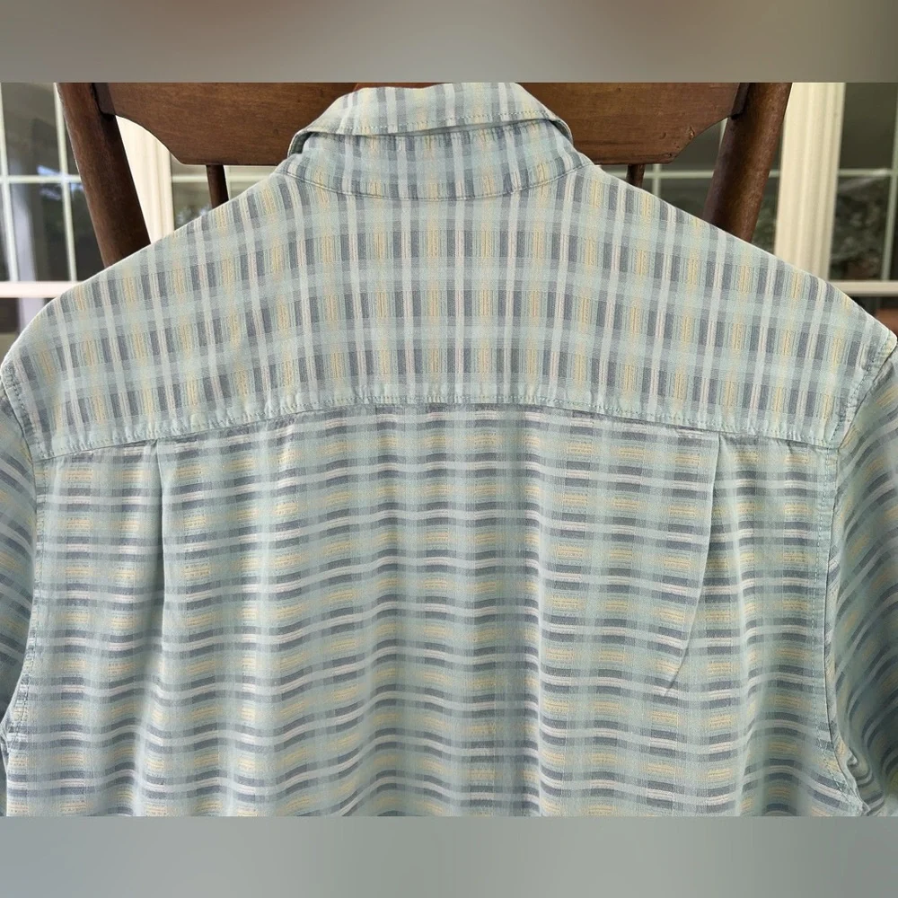 Tommy Bahama Silk Cotton Blend Shirt Pixel In Paradise Camp Shirt Blue Aloha Med - Picture 4 of 16